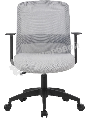 Кресло компьютерное Cactus CS-MC333-GY серый, сиденье серый, сетка/ткань, низк.спин. крестов. пластик, пластик черный