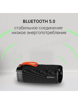 Портативная колонка Digma D-PS1522 черный 60W 2.0 BT 10м 3000mAh