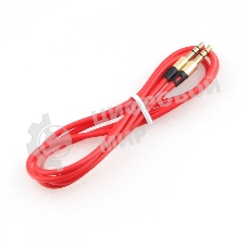 Кабель аудио Cablexpert CCAB-01-35MM-1MR, 3.5 Jack (M)/3.5 Jack (M), красный. 1м, блистер