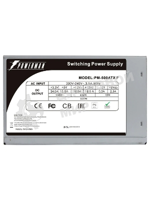 Блок питания Inwin/Powerman PM-500ATX-F, 500Вт, 120мм, серый