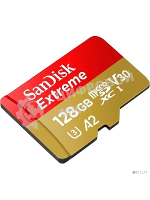 Флеш карта microSD 128Gb SanDisk microSDXC Class 10 UHS-I A2 C10 V30 U3 Extreme 190MB/s