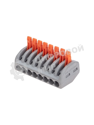 Универсальная клемма Rexant СМК 222-418, 8-проводная серый 0,08-2,5/4 мм² (20 шт/уп)