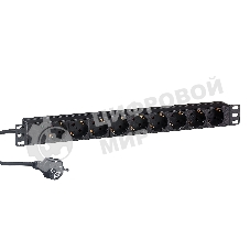 Блок розеток горизонтальный ExeGate ServerPro PDU-19H904 Al-9S-EU2.5, 19