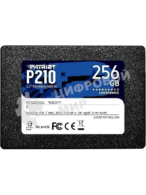 Накопитель SSD Patriot P210, 256Gb, SATA III, 2.5
