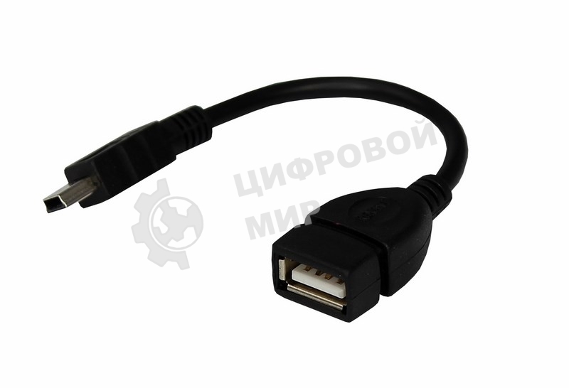 Кабель Rexant (18-1181) USB кабель OTG mini USB на USB шнур 0.15M черный