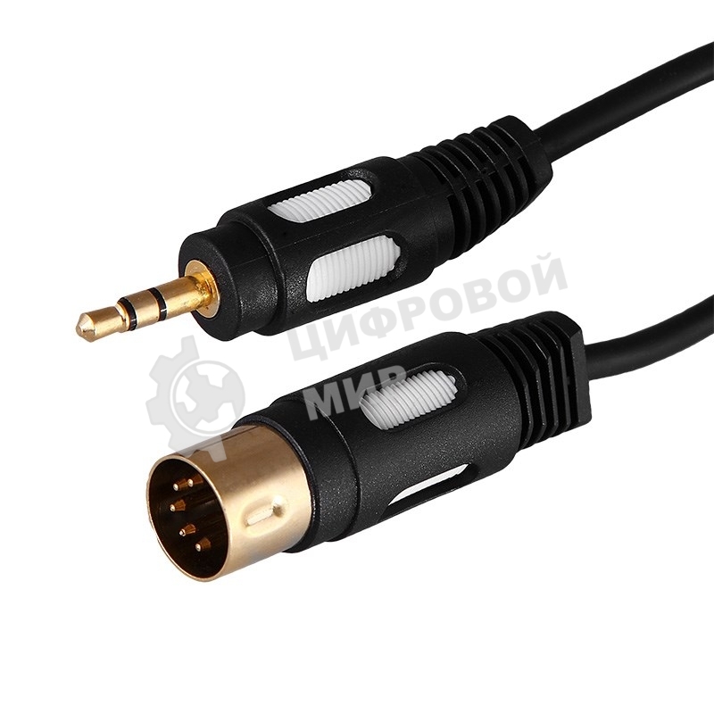 Шнур Rexant DIN 5 Pin - Stereo 3,5 мм, длина 1,5 метра (GOLD)