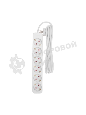 Удлинитель STANDARD 6 гнезд, 3м, 3х1,0мм², с/з, белый REXANT