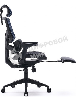 Кресло Cactus CS-CHR-MC01-BLBK синий, сетка, подголовник, подставка для ног