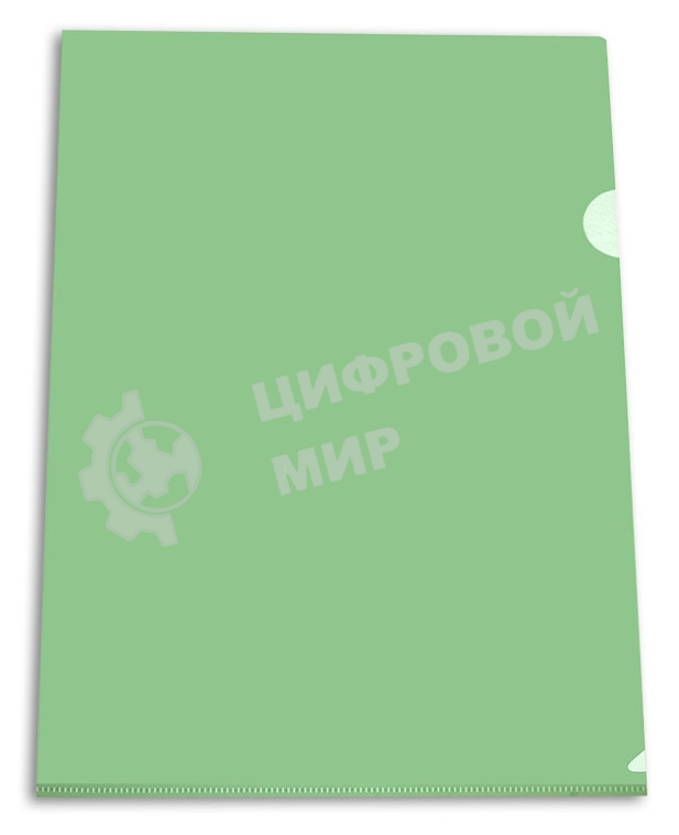 Папка-уголок Бюрократ -EE310/1GREEN A4, пластик, 0.15мм, зеленый