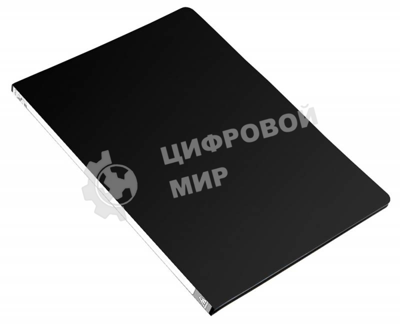 Папка с металлическим зажимом Бюрократ -PZ05CBLCK A4, пластик, 0.5мм, торцевая наклейка, черный