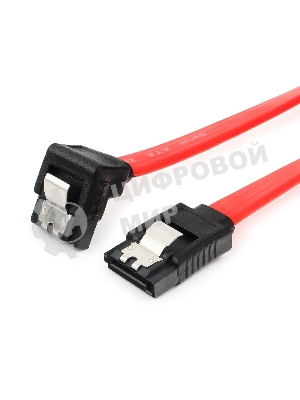 Кабель интерфейсный SATA Cablexpert CC-SATAM-DATA90-0.3M, 30 см, угловой разъем, 7pin/7pin, защелка, пакет