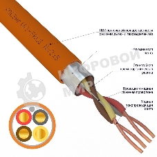 Кабель огнестойкий Rexant КПСЭнг(А)-FRLS 2x2x1,00 мм², бухта 200 м, 01-4911-1