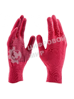 Перчатки из синтетической нити, ПВХ точка, 13 класс, 