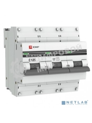 Выключатель автоматический EKF mcb47100-3-63C-pro 3P 63А (C) 10kA ВА 47-100 EKF PROxima