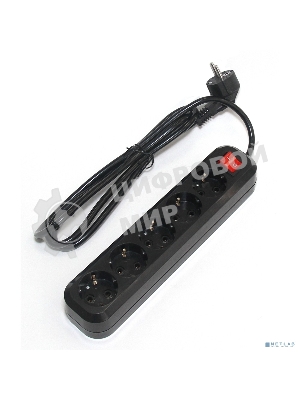 Сетевой фильтр 5bites SP5B-330 5S, 3*1.5 мм2, 16A, ABS, 3M, черный