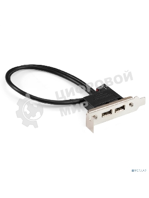 Планка портов в корпус 2xUSB 2.0 ExeGate BrctUSB2-2A-LP (USB 2.0 9pin (IDC 9pin F) --> 2x USB 2.0 Af, кабель 20 см, Low Profile)