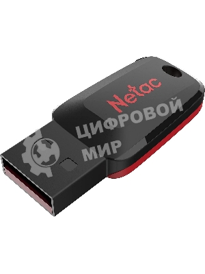 Флешка USB Netac U197 (NT03U197N-008G-20BK), 8Gb, USB 2.0, R/W 25/10, черный/красный