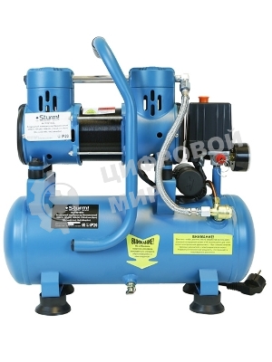 Компрессор воздуш Sturm! AC93210OL.безмасл.бесшумн. 900Вт,10л,2750об/мин,180л/мин,8бар