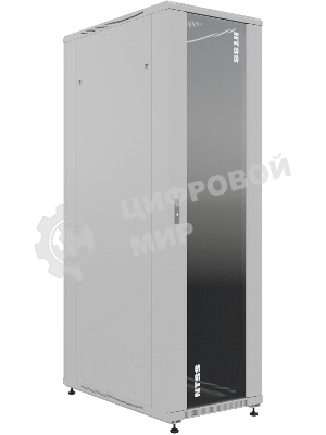 Шкаф серверный NTSS Премиум (NTSS-R42U80100GS) напольный 42U 800x1000 мм пер. дв. стекл. металл 900 кг серый IP20 сталь