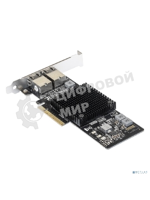 Сетевой адаптер ExeGate EXE-X550-T2 (PCI-E x8 v3.0, порты 2xRJ45 (медные), 10Gb/s (10/5/2.5/1Gb/s, 100Mb/s), Server NIC Intel Chipset X550)