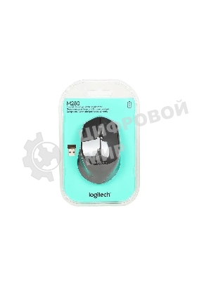 Мышь беспроводная Logitech M280 серый, 1000 dpi, радиоканал, USB, кнопки - 3