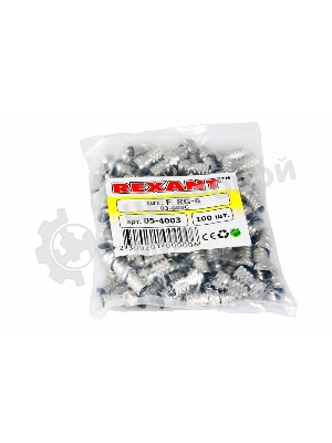 Разъем антенный на кабель Rexant, штекер F для кабеля RG-6 03-008C (100 шт.)