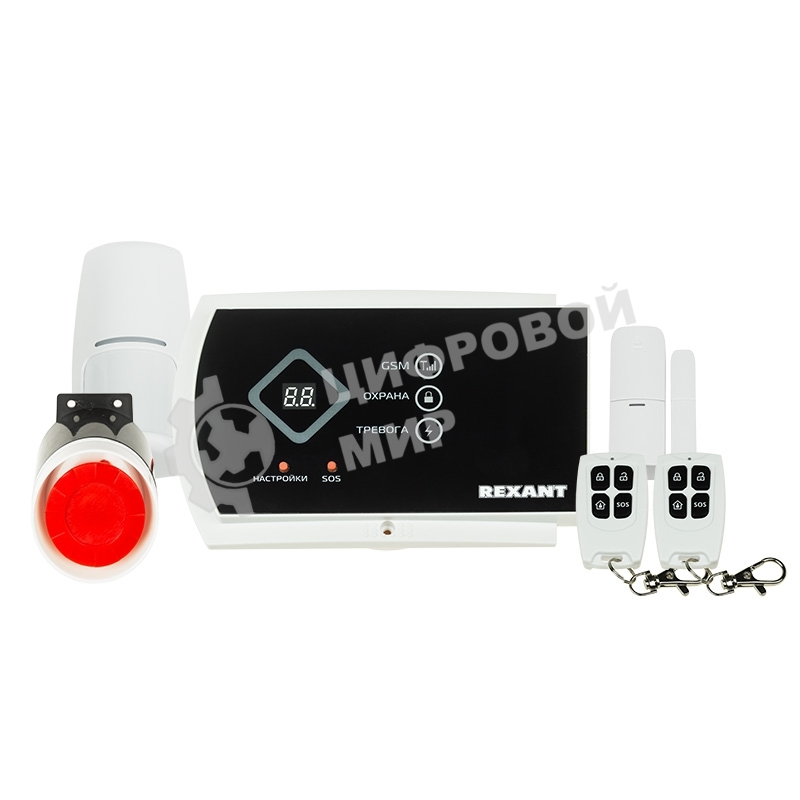 Комплект беспроводной GSM-сигнализации GS-115 с дополнительными датчиками Rexant
