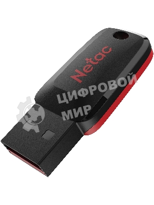 Флешка USB Netac U197 (NT03U197N-008G-20BK), 8Gb, USB 2.0, R/W 25/10, черный/красный