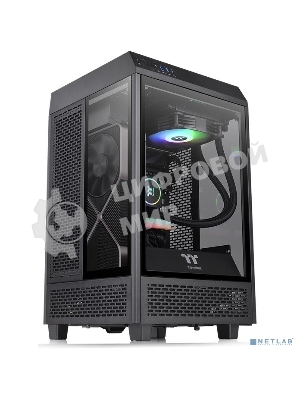 Компьютерный корпус Thermaltake The Tower 100 черный без БП ATX 2x120мм 2xUSB 3.0 1xUSB3.1 audio bott PSU