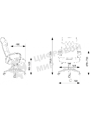 Кресло Бюрократ T-9928SL Fabric Italia 26 серый, ткань