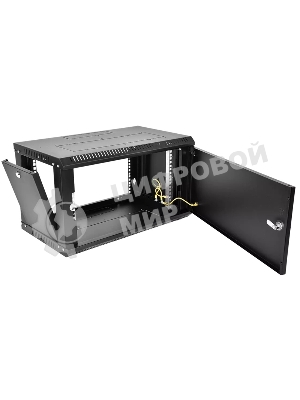 Шкаф телекоммуникационный настенный разборный ЦМО ЭКОНОМ 6U (600 x 350) дверь металл, черный (ШРН-Э-6.350.1-9005)