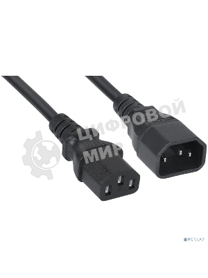 Шнур для блока питания Cabeus, IEC 320 C13, вилка IEC 60320 С14, 1.2 м, 10А, чёрный