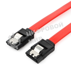 Кабель интерфейсный SATAIII Cablexpert CC-SATAM-DATA-0.8M, 80 см, 7pin/7pin, защелка, пакет