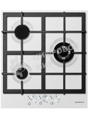 Газовая варочная панель Maunfeld EGHE.43.33CW/G, 3 конфорки, эмалированная сталь, белый