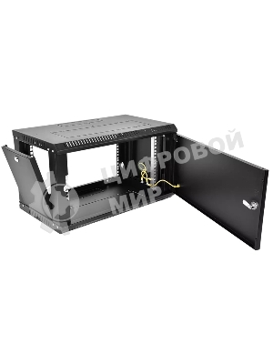 Шкаф телекоммуникационный настенный разборный ЦМО ЭКОНОМ 6U (600 x 520) дверь металл, черный (ШРН-Э-6.500.1-9005)