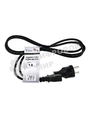Кабель компьютер - розетка 1,5 м 220V (Европейский стандарт) VCOM/TELECOM