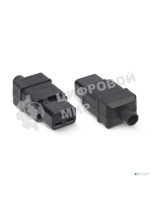 Вилка Cabeus, вилка IEC 320 C19, 16А, для кабеля, : черный