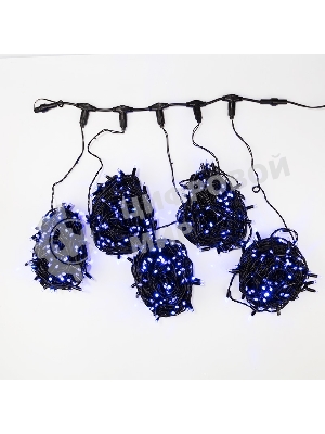 Гирлянда Neon-night LED ClipLight 24V, 5 нитей по 20 метров, цвет диодов синий, Flashing (белый)