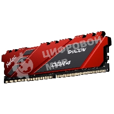 Оперативная память NETAC Shadow, DDR4, 8GB (1x8GB), 2666MHz, CL19, DIMM, с радиаторами, красный