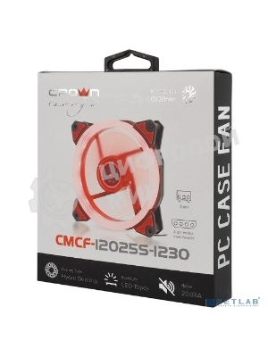 Вентилятор для корпуса Crown CMCF-12025S-1230 черный/красный, 120 мм, 1650 об/мин, 23 дБ, 3 pin