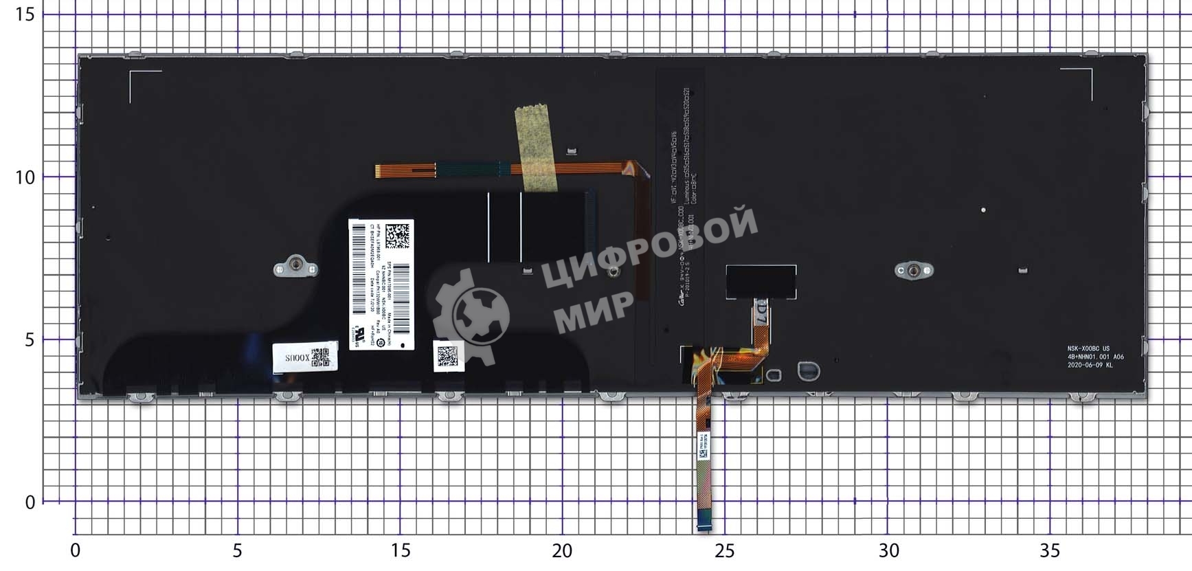 Клавиатура для ноутбука HP ZBook Fury 15 G7 черная с подсветкой
