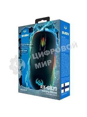 Мышь проводная SVEN RX-G820 черный, 4800 dpi, USB, кнопки - 6