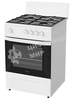 Плита газовая Darina C 1001 W белый/черный, конфорок 4 шт, духовка 50 л, 60 см x 85 см x 60 см