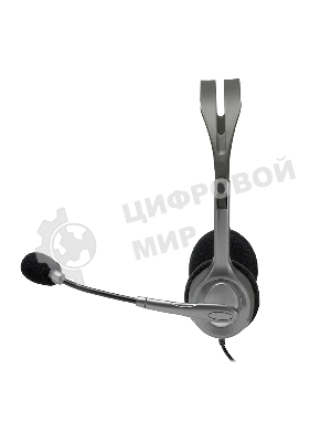 Гарнитура Logitech H110 серебристый, проводная, 3.5 мм