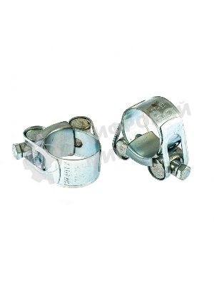 Хомуты металлические Сибртех, силовые 23-25 мм, ширина 18 мм, шарнирные, W1, 2 шт.