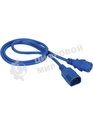Кабель Lanmaster LAN-PP13/14-0.5-BL C13-С14 проводник.:3x0.75мм2 0.5м 220В 10А (упак.:1шт) синий