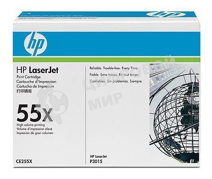 Картридж лазерный HP CE255X черный для LaserJet P3015/P3015d/P3015dn/P3015x 12500 стр.