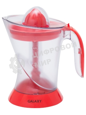 Соковыжималка Galaxy GL 0852 красный/прозрачный, цитрусовая, 50 Вт, 1000 мл, механическое