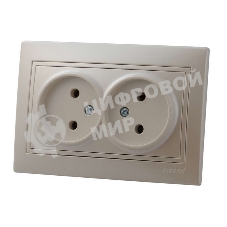 Розетка 2-м СП Мира 16А IP20 без заземл. керам. жемчуж. белый перламутр LEZARD 701-3030-128