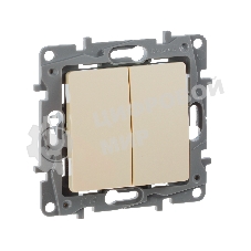 Механизм выключателя 2-кл. СП Etika 10АX безвинт. зажимы сл. кость Legrand 672302